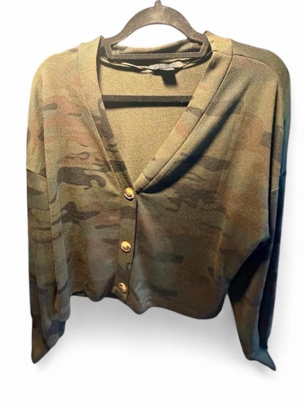 Women's Camo Cropped Cardigan